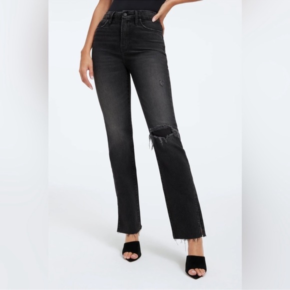 Good American Denim - Good American Good Boy Jeans Black220 Size 24 NWT